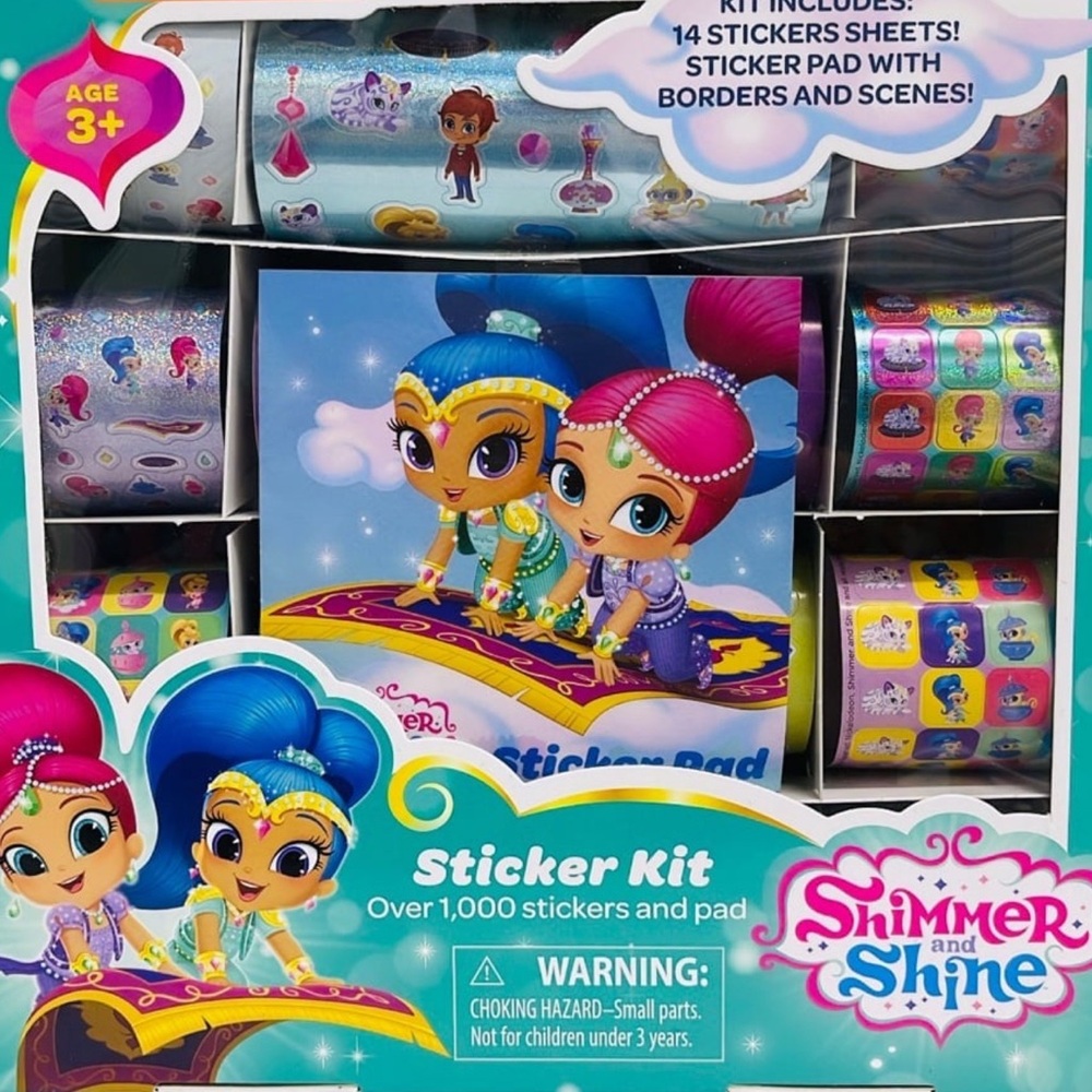 Nickelodeon Shimmer and Shine Stickers Kit Box and Pad / 1,000+ Stickers - Picture 3 of 7